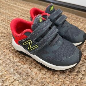New Balance Kids' Gray and Neon Yellow Sneakers